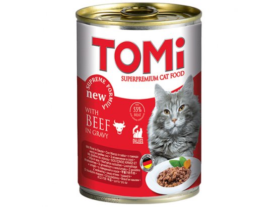 Фото - TOMi BEEF консервы для кошек - кусочки в соусе ГОВЯДИНА влажный корм (консервы) TOMi BEEF консервы для кошек - кусочки в соусе ГОВЯДИНА