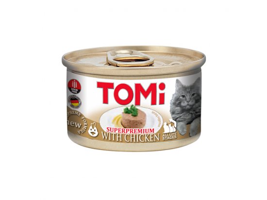 Фото - Tomi CHICKEN консервы для кошек, мусс КУРИЦА влажный корм (консервы) Tomi CHICKEN консервы для кошек, мусс КУРИЦА