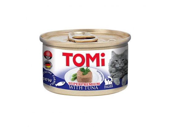 Фото - Tomi TUNA консервы для кошек, мусс ТУНЕЦ влажный корм (консервы) Tomi TUNA консервы для кошек, мусс ТУНЕЦ