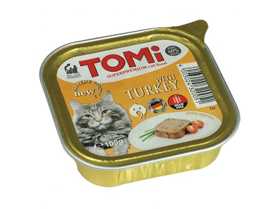 Фото - TOMi Turkey консервы для кошек - паштет, ИНДЕЙКА влажный корм (консервы) TOMi Turkey консервы для кошек - паштет, ИНДЕЙКА