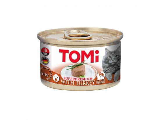 Фото - Tomi TURKEY консервы для кошек, мусс ИНДЕЙКА влажный корм (консервы) Tomi TURKEY консервы для кошек, мусс ИНДЕЙКА