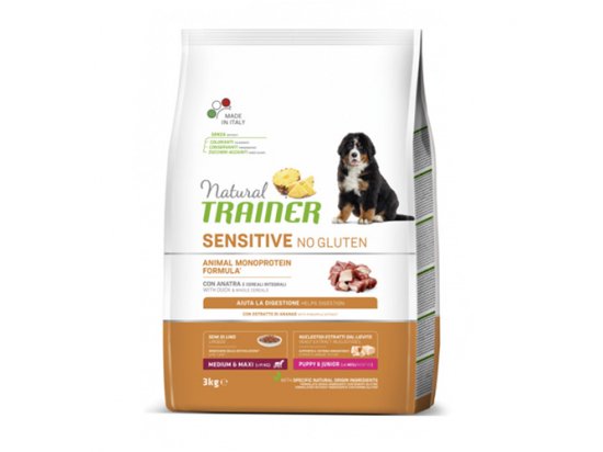 Фото - сухий корм Trainer Natural Sensitive Puppy&Junior Medium&Maxi - корм для цуценят середніх та великих порід КАЧКА