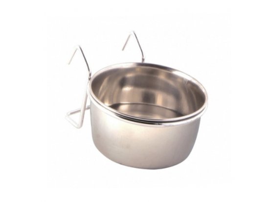 Фото - клітки та аксесуари Trixie STAINLESS STEEL, BOWL WITH HOLDER годівниця з гвинтовим кріпленням