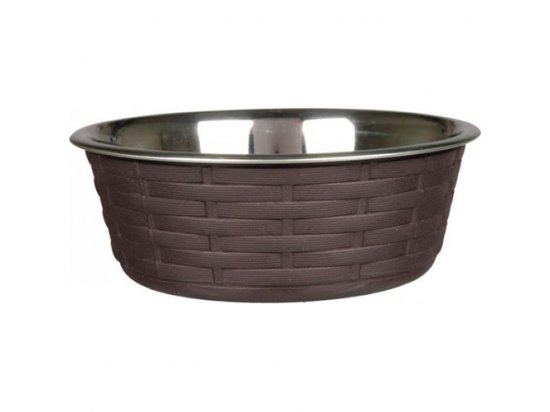 Фото - Trixie (Тріксі) STAINLESS STEEL BOWL RATTAN миска для собак (25263) миски, напувалки, фонтани Trixie (Тріксі) STAINLESS STEEL BOWL RATTAN миска для собак (25263)