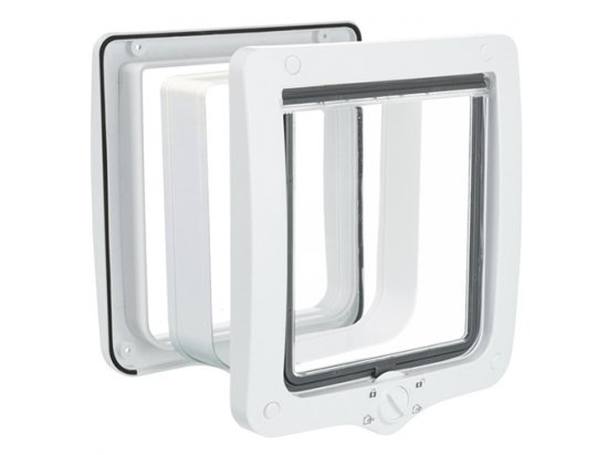 Фото - двери врезные Trixie 4-WAY FLAP DOOR XXL врезная дверца для кошек с тоннелем, 4 позиции (4424) белый