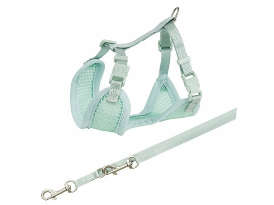 Фото 2 -  амуниция Trixie Junior Puppy Soft Harness with Lead шлейка с поводком для щенков, мятный