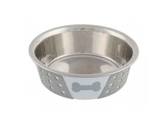 Фото 2 -  миски, поилки, фонтаны Trixie STAINLESS STEEL BOWL миска металлическая с силиконовым покрытием (2525)