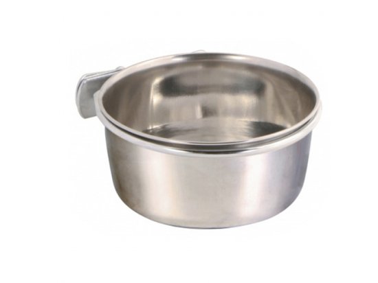 Фото - клітки та аксесуари Trixie STAINLESS STEEL, BOWL WITH HOLDER годівниця з гвинтовим кріпленням