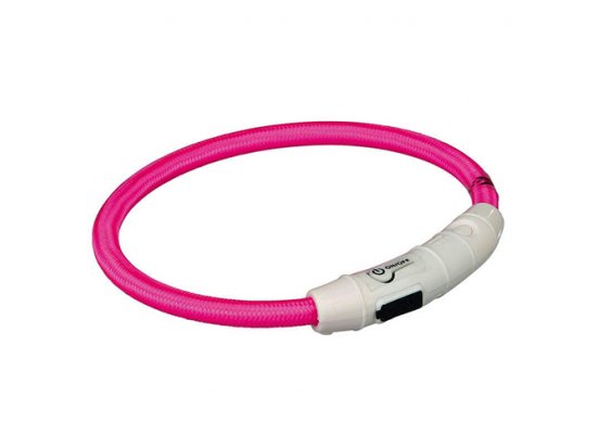 Фото - Trixie USB Flash Light Ring - Нашийник, що світиться для собак, рожевий амуніція Trixie USB Flash Light Ring - Нашийник, що світиться для собак, рожевий