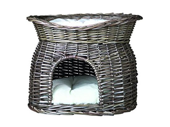 Фото 2 -  спальные места, лежаки, домики Trixie Wicker Cave - Плетеный домик для кошек