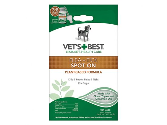 Фото - Vets Best FLEA TICK SPOT-ON BOTTLE краплі від бліх та кліщів для собак від бліх та кліщів Vets Best FLEA TICK SPOT-ON BOTTLE краплі від бліх та кліщів для собак