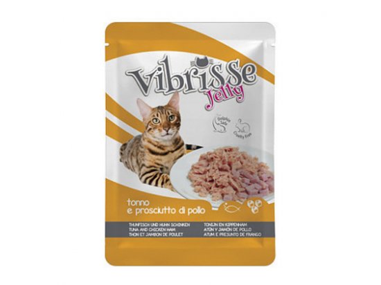 Фото - Vibrisse Jelly ТУНЕЦЬ І КУРЯЧА ШИНКА В ЖЕЛЕ консерви для кішок, пауч вологий корм (консерви) Vibrisse Jelly ТУНЕЦЬ І КУРЯЧА ШИНКА В ЖЕЛЕ консерви для кішок, пауч