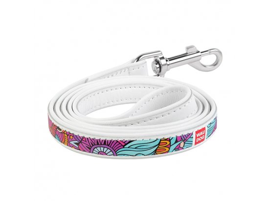 Фото - Collar WAUDOG ЛІТО шкіряний повідець для собак, білий амуніція Collar WAUDOG ЛІТО шкіряний повідець для собак, білий