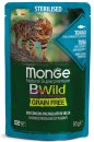 Фото - влажный корм (консервы) Monge Cat Bwild Grain Free Sterilised Tuna, Shrimps & Vegetables влажный корм для стерилизованных кошек ТУНЕЦ, КРЕВЕТКИ и ОВОЩИ, пауч