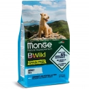 Фото - сухий корм Monge Dog BWild Grain Free Mini Adult Anchovies, Potatoes & Peas сухий беззерновий корм для собак дрібних порід АНЧОУСИ, КАРТОПЛЯ та ГОРОХ