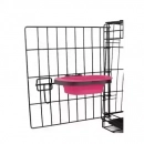 Фото - миски, поилки, фонтаны DEXAS Collapsible Kennel Bowl-Large - Миска складная с креплением для клетки для собак и кошек БОЛЬШАЯ, розовый