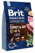 Фото - сухий корм Brit Premium Dog Light Turkey & Oat сухий корм для собак, схильних до повноти ИНДИЧА та ОВЕС