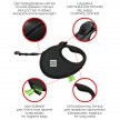 Фото 4 - рулетки Collar WAUDOG R-LEASH поводок-рулетка с контейнером для пакетов, светоотражающая лента, ЧЕШУЯ