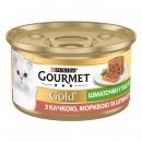 Фото - влажный корм (консервы) Gourmet Gold (Гурме Голд) кусочки в паштете с уткой, морковью и шпинатом