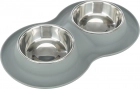 Фото 6 - миски, поилки, фонтаны Trixie Bowl Set миски из нержавеющей стали на силиконовом коврике