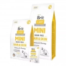 Фото - сухий корм Brit Care Dog Grain Free Mini Hair & Skin Salmon & Herring беззерновий сухий корм для шкіри та шерсті собак міні порід ЛОСОСЬ та ОСЕЛЕДЕЦЬ