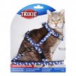 Фото - шлейки, нашийники Trixie нейлонова шлейка з повідцем для кішок з черепами (41894)