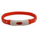 Фото 3 - амуніція Animall USB Led Flashing Collar нашийник для собак з підзарядкою USB, червоний/зірки