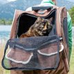 Фото - переноски, сумки, рюкзаки Senful 3-In-1 Pet Trolley тележка-рюкзак для кошек и собак, коричневый