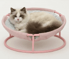 Фото 4 - спальні місця, лежаки Misoko&Co (Місоко і Ко) Pet Bed Round Plush складаний круглий лежак для тварин, плюш, РОЖЕВИЙ