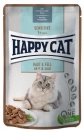 Фото - влажный корм (консервы) Happy Cat (Хэппи Кет) MEAT IN SAUCE SENSITIVE SKIN & COAT влажный корм для кошек с чувствительной кожей и шерстью