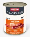 Фото - влажный корм (консервы) Animonda (Анимонда) GranCarno Adult Beef & Chicken влажный корм для собак ГОВЯДИНА И КУРИЦА