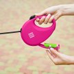 Фото 6 - рулетки WAUDOG R-leash повідець рулетка з контейнером для пакетів, світловідбивна стрічка, рожевий