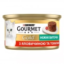 Фото - влажный корм (консервы) Gourmet Gold (Гурме Голд) НЕЖНЫЕ БИТОЧКИ ГОВЯДИНА И ТОМАТЫ, консерва для кошек