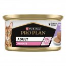 Фото - влажный корм (консервы) Purina Pro Plan (Пурина Про План) Adult Delicate Turkey влажный корм для кошек с чувствительным пищеварением, кусочки в паштете ИНДЕЙКА