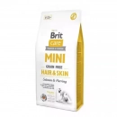 Фото - сухий корм Brit Care Dog Grain Free Mini Hair & Skin Salmon & Herring беззерновий сухий корм для шкіри та шерсті собак міні порід ЛОСОСЬ та ОСЕЛЕДЕЦЬ