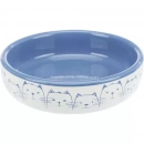 Фото - миски, поилки, фонтаны Trixie Ceramic Bowl керамическая миска для коротконосых кошек, голубой/белый (24770)