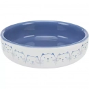 Фото - миски, поилки, фонтаны Trixie Ceramic Bowl керамическая миска для коротконосых кошек, голубой/белый (24770)