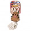Фото 2 - іграшки DoggyMan Leather Rabbit with Rope жувальна іграшка для собак КРОЛИК З МОТУЗКОЮ
