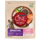 Фото - сухий корм Purina One (Пуріна Ван) Mini/Small Sensitive корм для собак з чутливим травленням ЛОСОСЬ та РИС