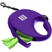 Фото 3 - рулетки WAUDOG R-leash поводок рулетка с контейнером для пакетов, светоотражающая лента, фиолетовый