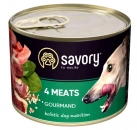 Фото - вологий корм (консерви) Savory (Сейворі) GOURMAND 4 MEATS вологий корм для дорослих собак (4 види м'яса)