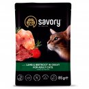 Фото - влажный корм (консервы) Savory (Сейвори) ADULT CAT POUCH with LAMB and BEETROOT in GRAVY влажный корм для взрослых кошек, кусочки в соусе ЯГНЕНОК и СВЕКЛА