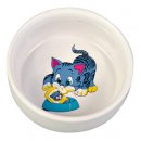 Фото 2 - миски, поилки, фонтаны Trixie РИСУНОК КОТА керамическая миска для кошки