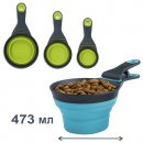 Фото 2 - миски, напувалки, фонтани DEXAS Collapsible KlipScoop - Мірна склянка складна на кліпсі для собак і кішок, зелений