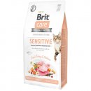 Фото - сухой корм Brit Care Cat Grain Free Sensitive Turkey & Salmon беззерновой корм для привередливых кошек с чувствительным пищеварением ИНДЕЙКА и ЛОСОСЬ