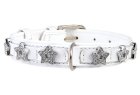 Фото - амуниция Collar Brilliance ЗВЕЗДЫ ошейник премиум класса БЕЛЫЙ, лакированная кожа