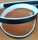 Фото 2 - амуниция Collar Brilliance Поводок для собак, лакированная кожа, черно-белый