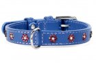 Фото - амуниция Collar Glamour Кожаный ошейник с клеевыми стразами Цветочек