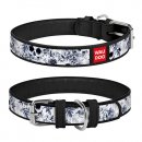 Фото - амуніція Collar WAUDOG ЧОРНО-БІЛІ ЧЕРЕПИ шкіряний нашийник для собак, чорний