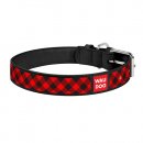 Фото 2 - амуниция Collar WAUDOG ШОТЛАНДКА КРАСНАЯ кожаный ошейник для собак, черный